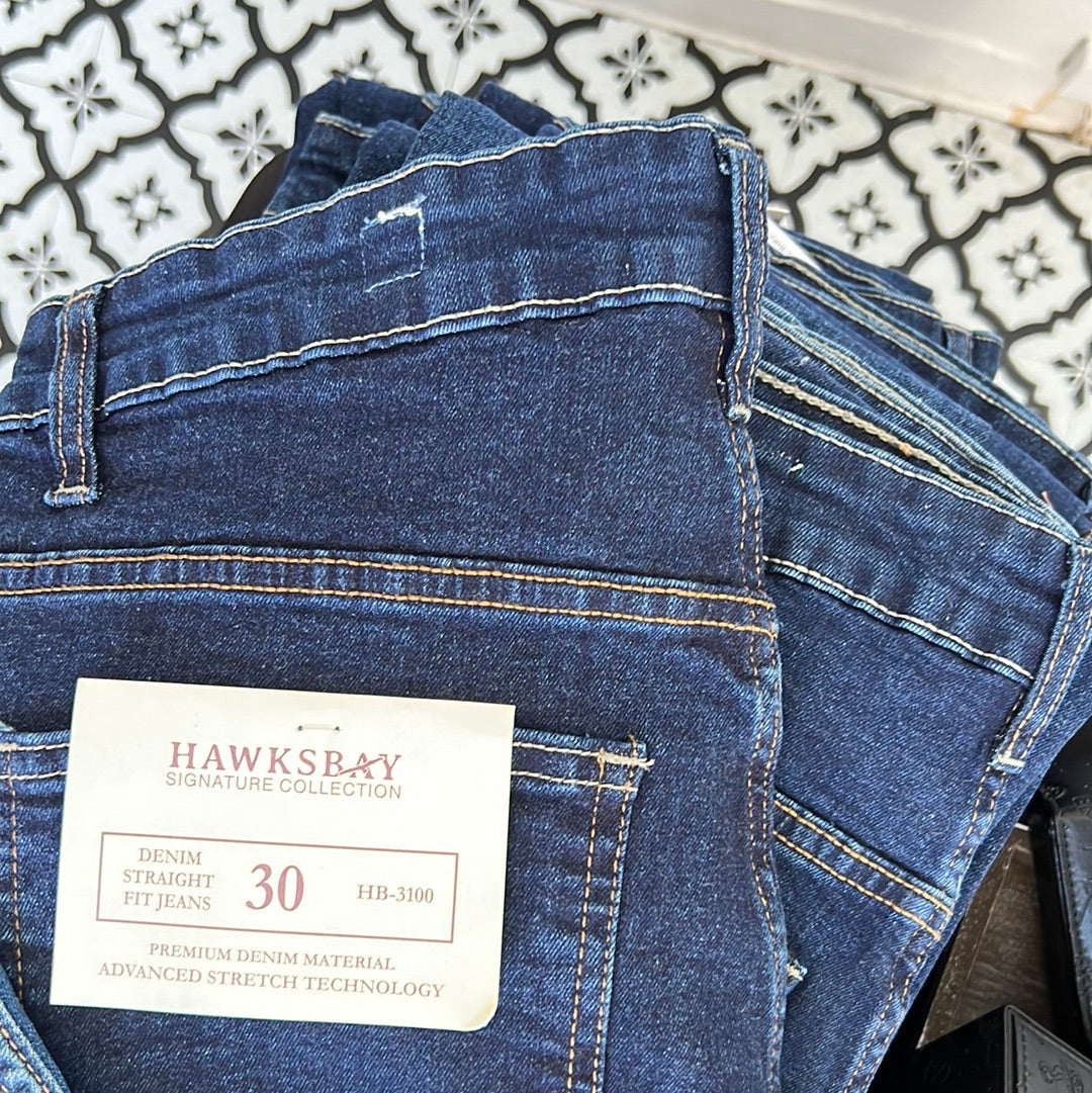 Straight Fit Dark Blue Denim Jeans