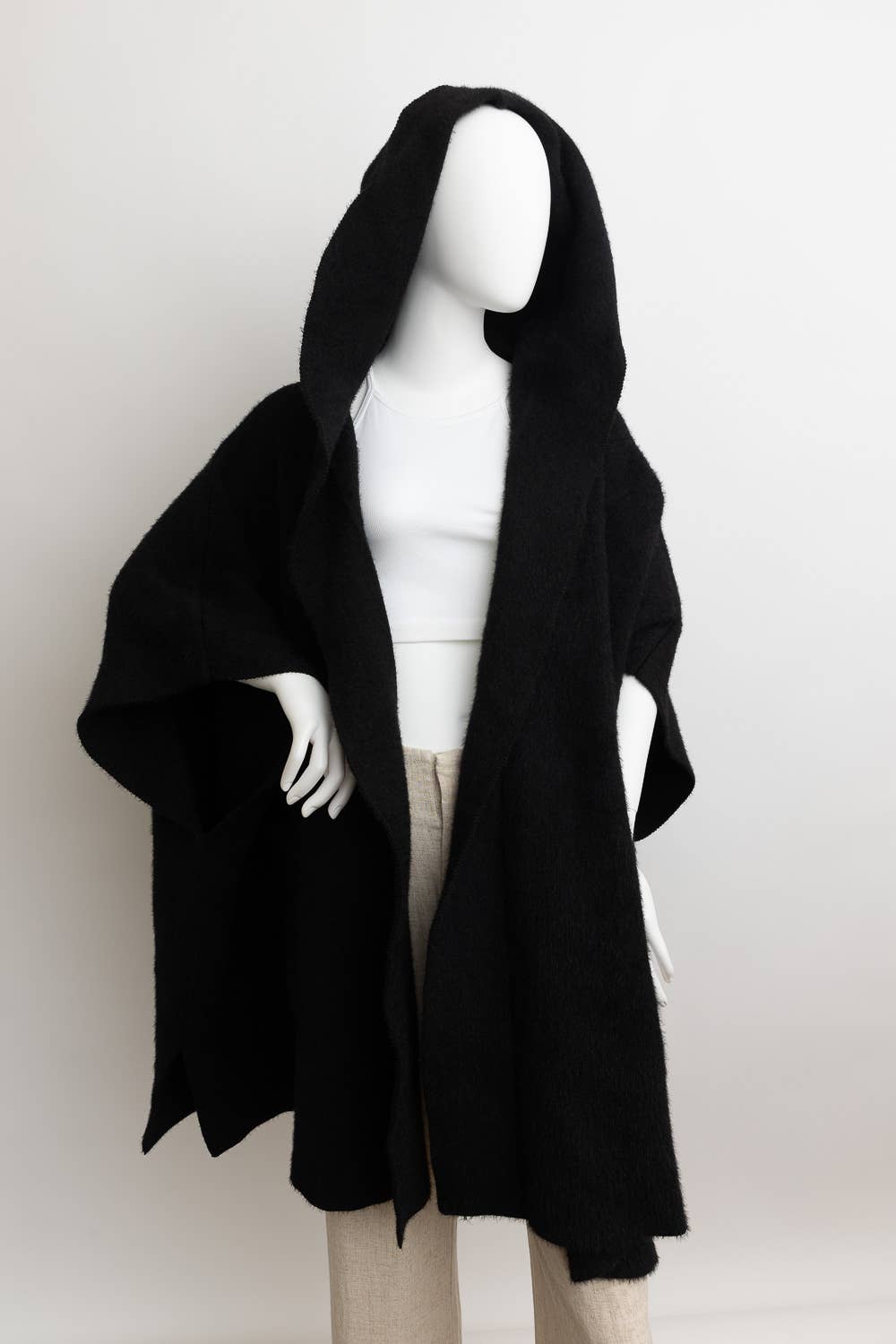 Hooded Ruana: Black