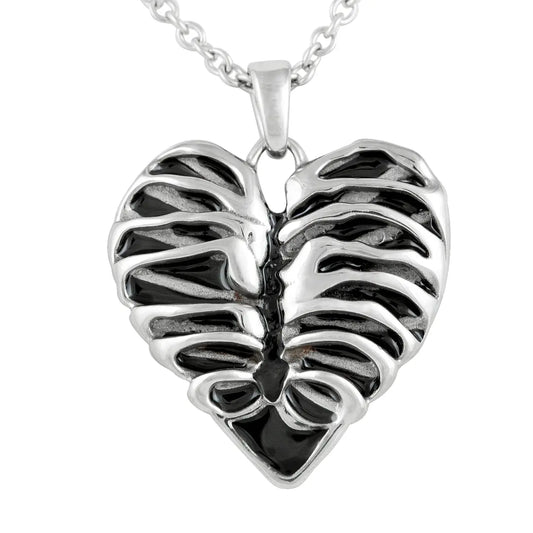 Heart Rib Cage Stainless Steel Necklace