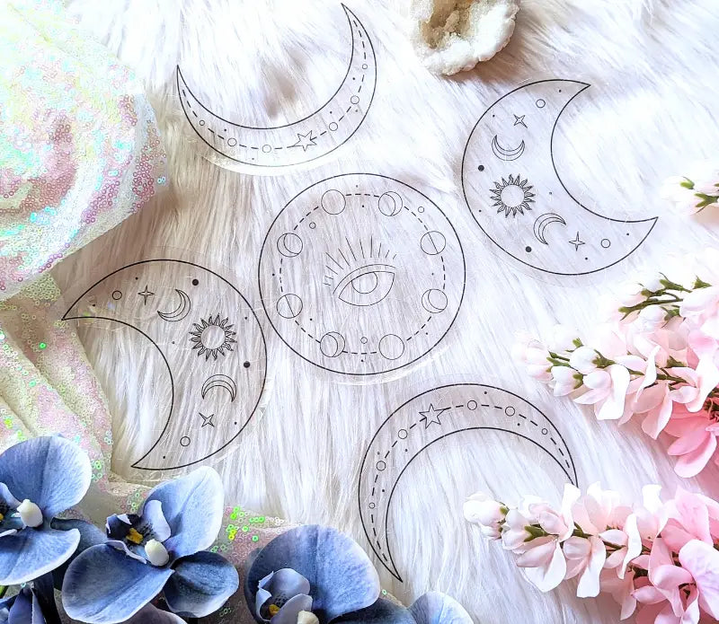 Moon Phase Sun Catcher Vinyl Decals