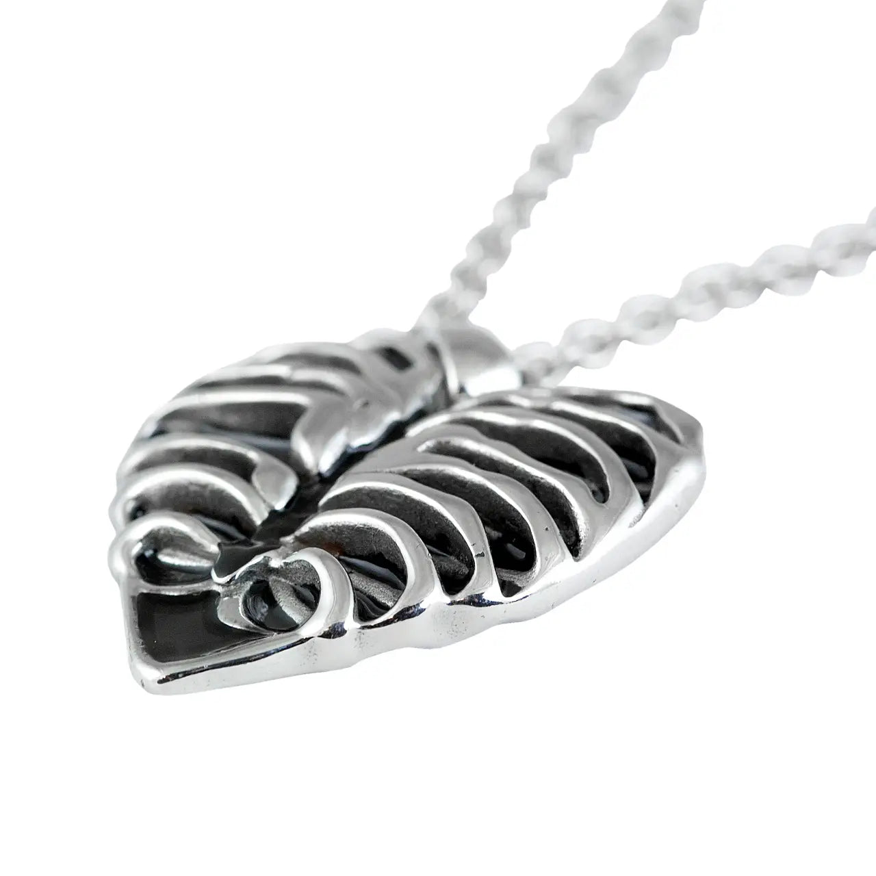 Heart Rib Cage Stainless Steel Necklace