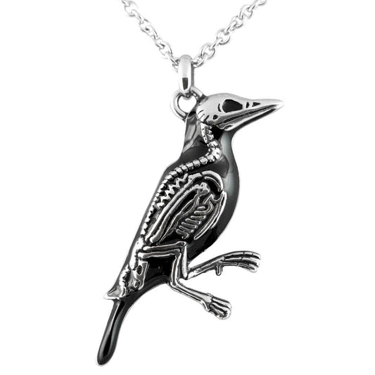 Raven Skeleton Stainless Steel Necklace