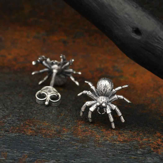 Recycled Sterling Silver Spider Post Earrings | 11x12mm